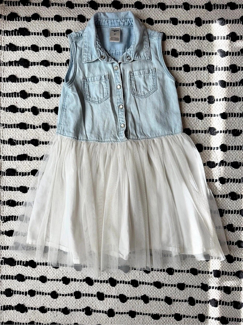 OshKosh B’gosh Girls 3T Denim Tulle Dress